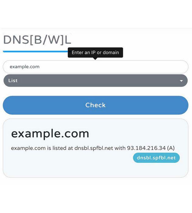 DNS[B/W]L checker